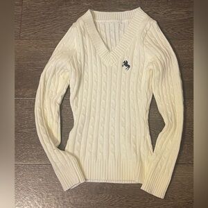 Women's Cream Cable Knit Sweater